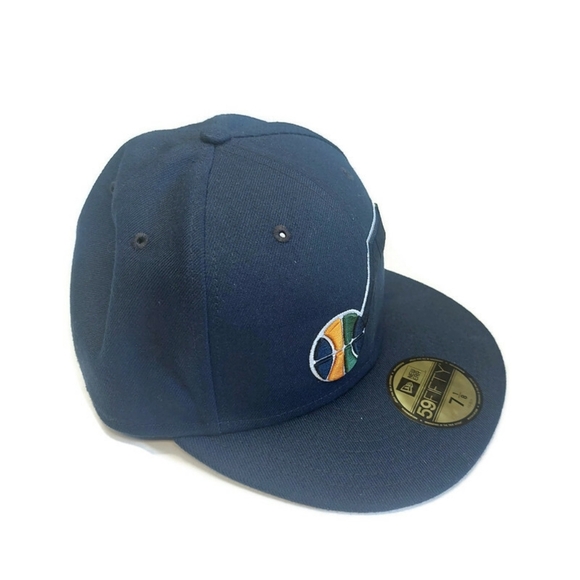 59Fifty New Era Size 7 1/2 NBA Utah Jazz Fitted Hat OTC Cap Blue - Picture 3 of 6